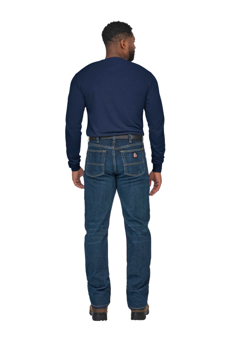 Bulwark FR Mens Lightweight Long Sleeve T-shirt, Navy, Medium US - Image 2